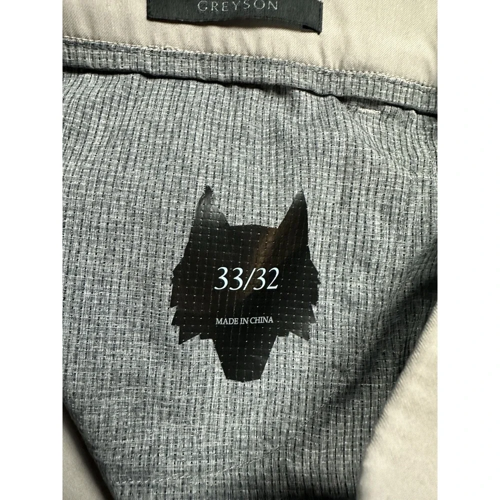 Greyson Pants 33x32 Gray Stretch Golf Trousers Five Pocket Wolf Performance